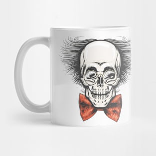 Human Skull in Professor glasses and Red bow tie Mug